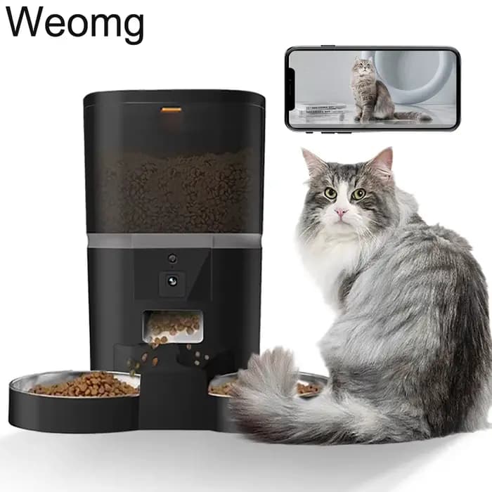 4L Double repas caméra APP automatique mangeoire pour animaux de compagnie temps pour animaux de com