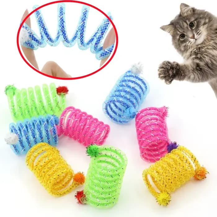 Jouets de printemps colorés pour chats, bâton interactif, boule de laine élastique résistante aux mo