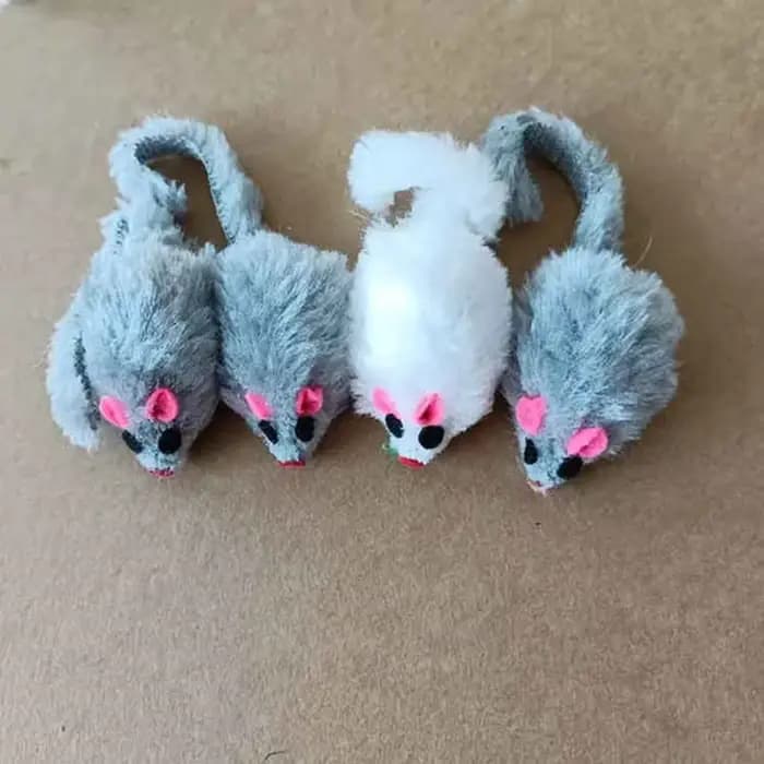 Jouet en peluche pour chat, 5 pièces, souris interactive douce et solide, jouets pour chaton drôle,