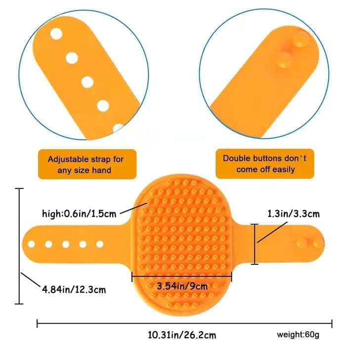 Brosse de bain pour chien, toilettage pour chiens, Massage apaisant, poils en caoutchouc, peigne à c
