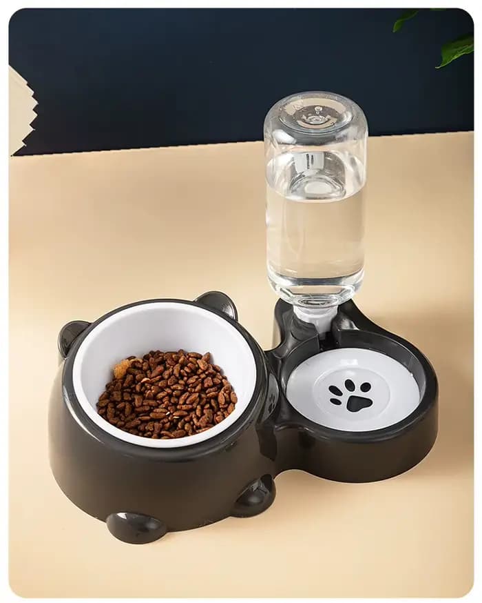 Double gamelle surélevée antidérapante pour animaux de compagnie, distributeur d'eau et de nourritur