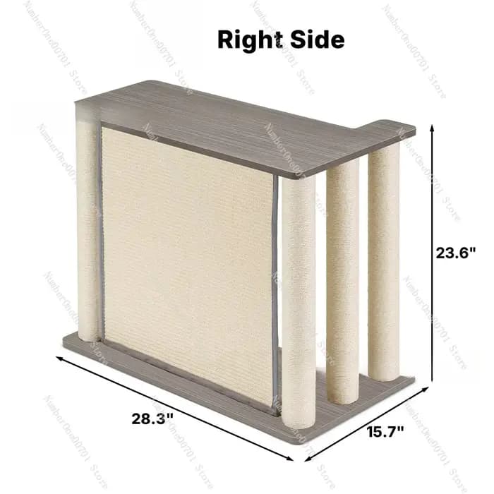 Table d'appoint en forme de patte de chat avec griffoir et poteau à gratter, mobilier d'appoint pour