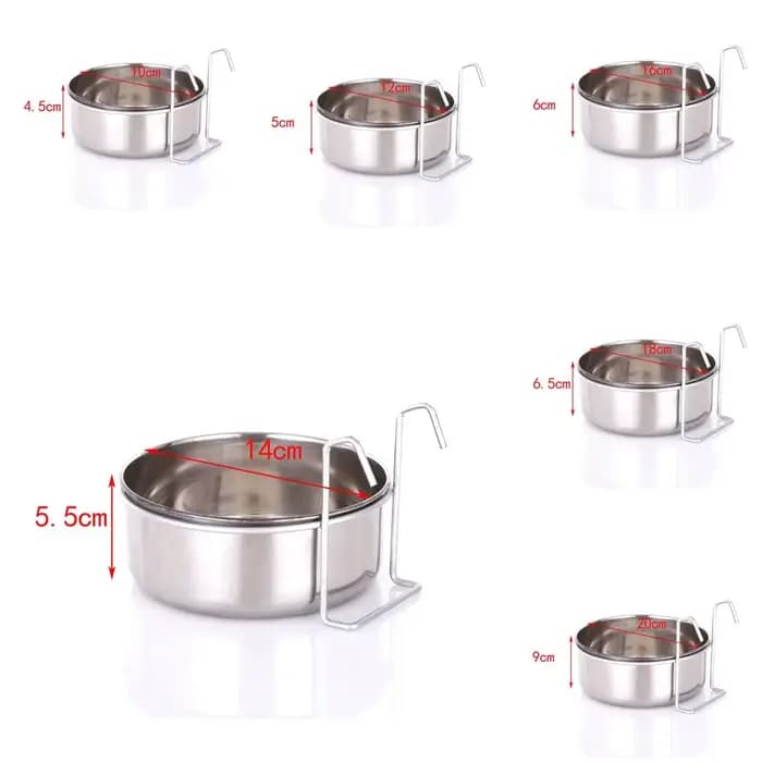 Cage de cintre pour chat, tasse en acier inoxydable, outils d'alimentation pour animaux de compagnie