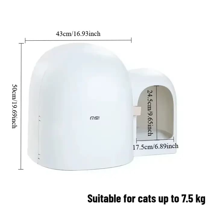 Bac à Litière pour Chat, Entièrement Fermé, Surdimensionné, Petit, Grand, Toilette, Type Couloir, Dé