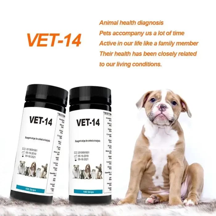 Papier de test d'urine pour chat et chien à 14 paramètres, bandelettes réactives pour analyse d'urin
