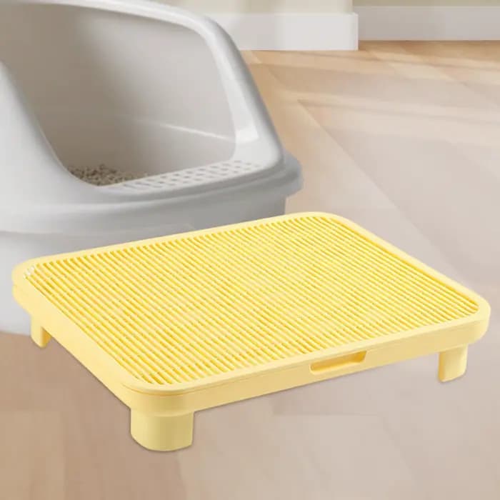 Tapis anti-éclaboussures double couche en PP pour litière de chat, facile à nettoyer, pour meuble de