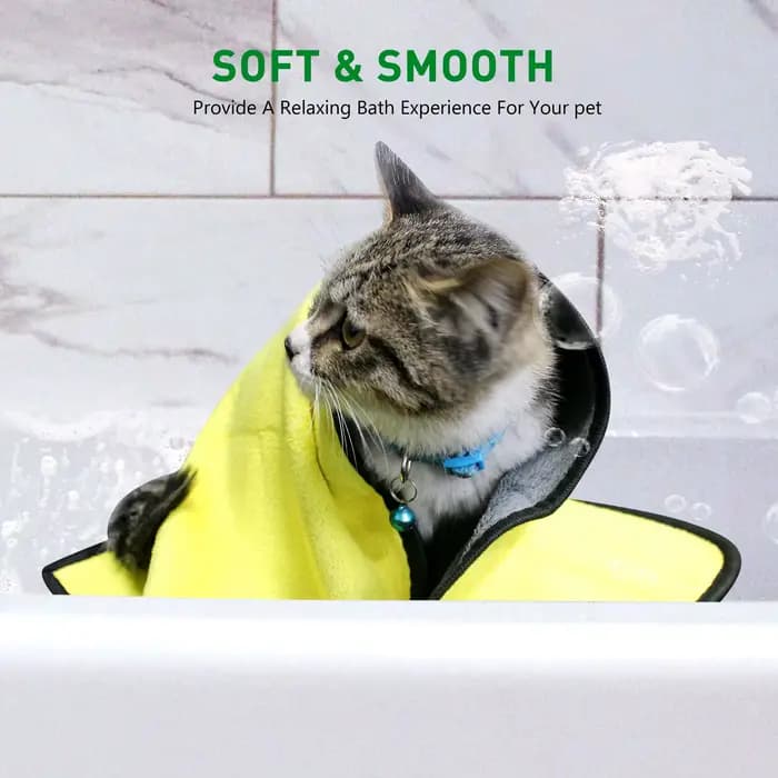 Serviette de bain absorbante pour animaux de compagnie, à séchage rapide, pour chiens et chats, en F