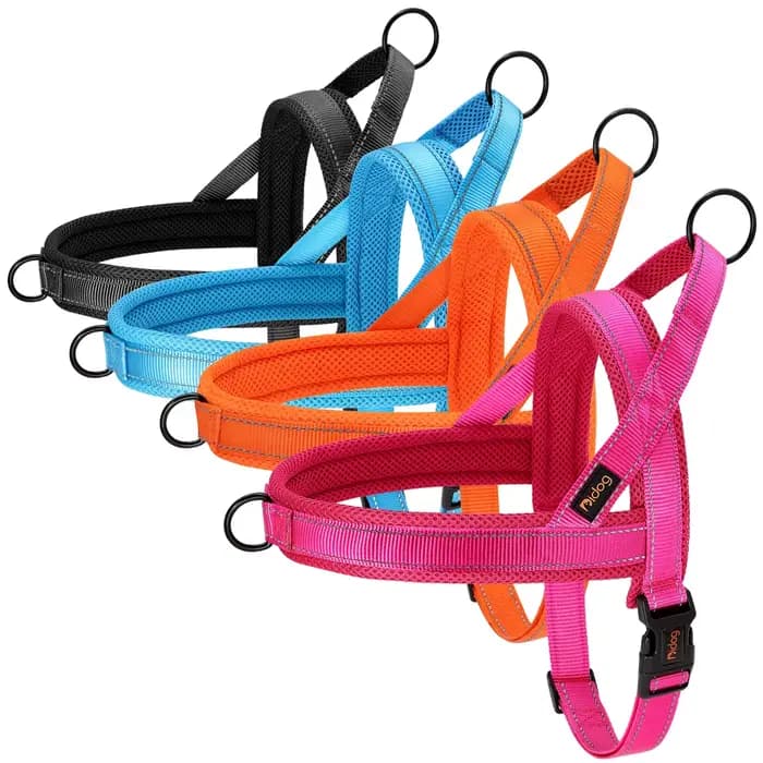 Harnais réfléchissant en maille et Nylon pour chien, gilet sans traction avec poignée de contrôle ra