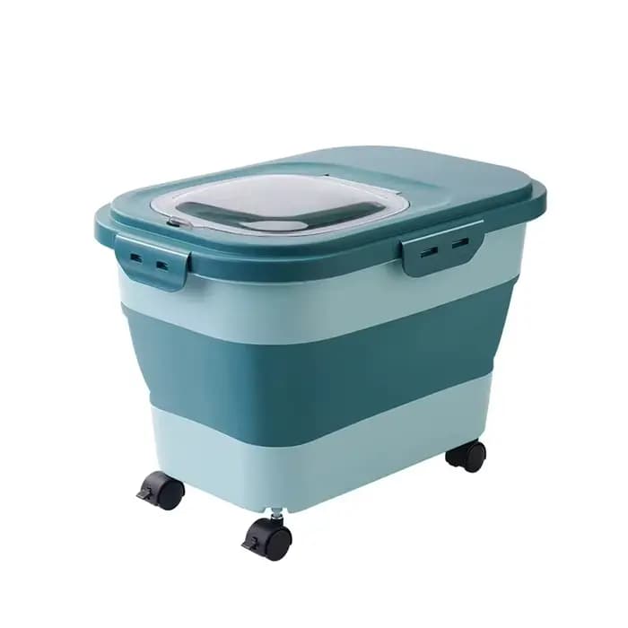Conteneur de stockage hermétique pliable pour aliments pour animaux de compagnie avec couvercle, cap