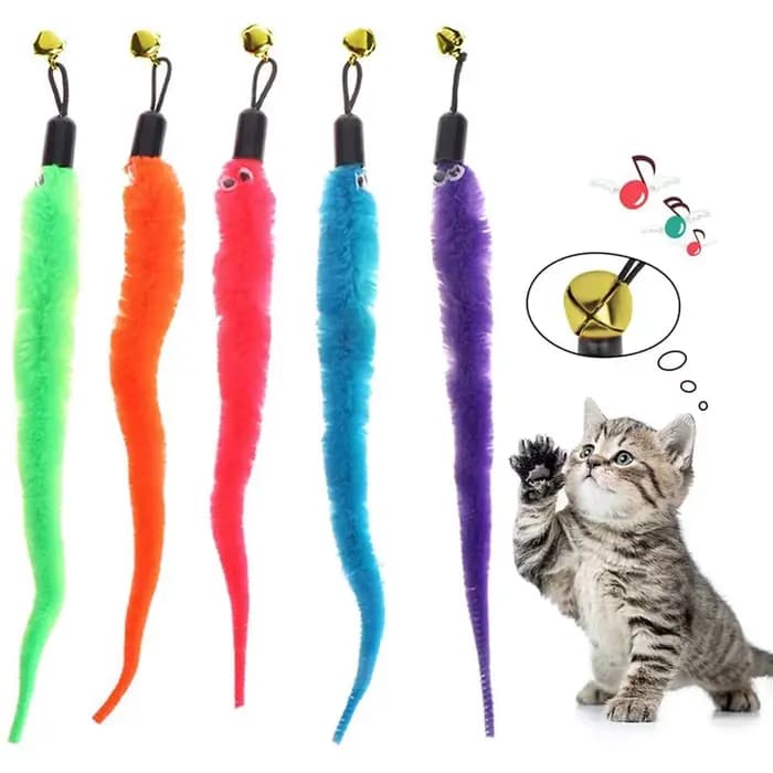 Remplacer des accessoires de jouets en peluche pour chat, tête de remplacement de vers, bâton de cha