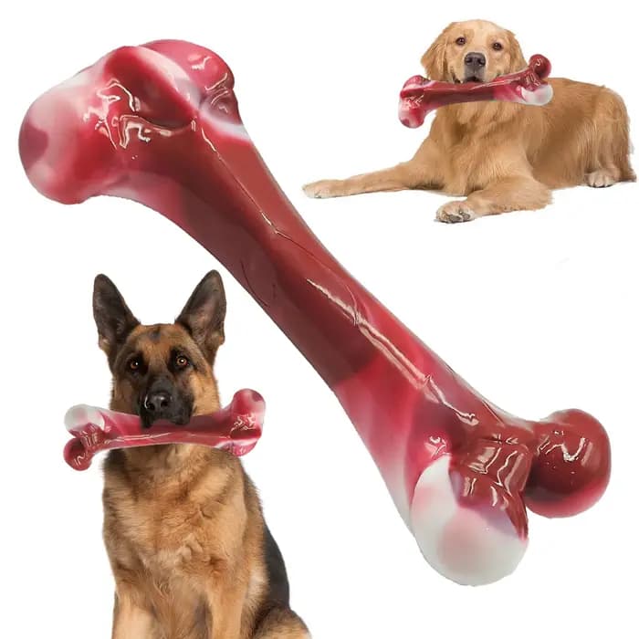 Os de chien au saveur de bacon, jouets robustes pour chiens Sophia pour grands, moyens et petits chi