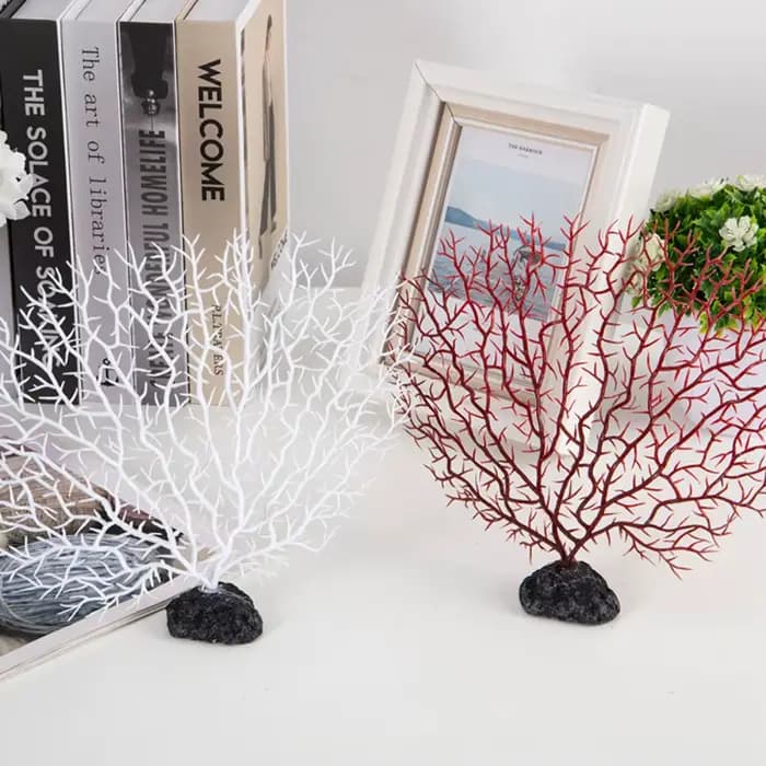 Lieu de pêche en résine en forme d'arbre, décoration d'aquarium, décor de pêche précieux, fer de mer