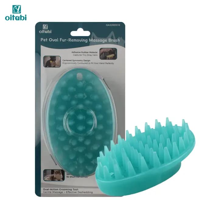 Brosse en caoutchouc souple Oitabi pour chiens et chats à poils courts, brosse de lavage sous la dou