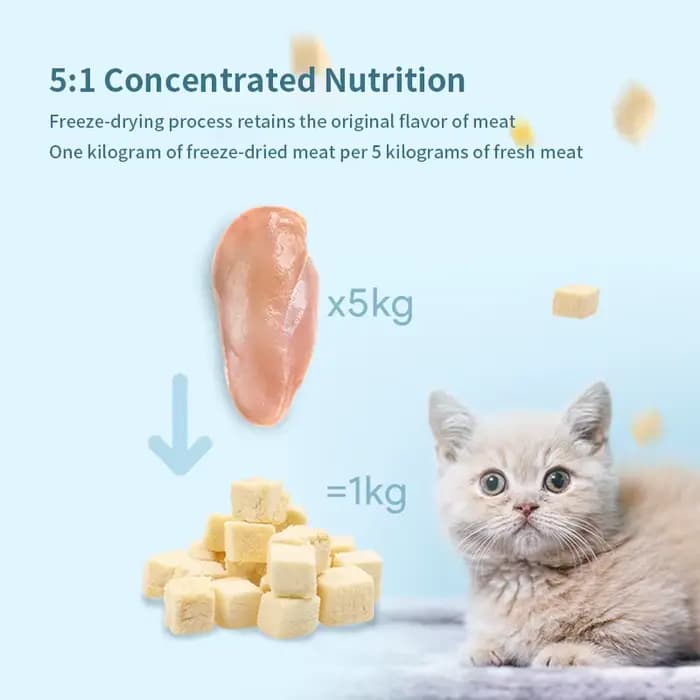 Snacks séchés au congélateur pour animaux de compagnie, poulet, canard, poitrine de poulet, seau