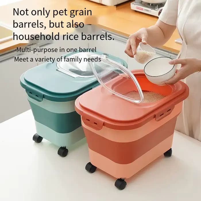 Conteneur de stockage de nourriture pliable pour chien et chat 13/33LB, boîte de nourriture sèche po