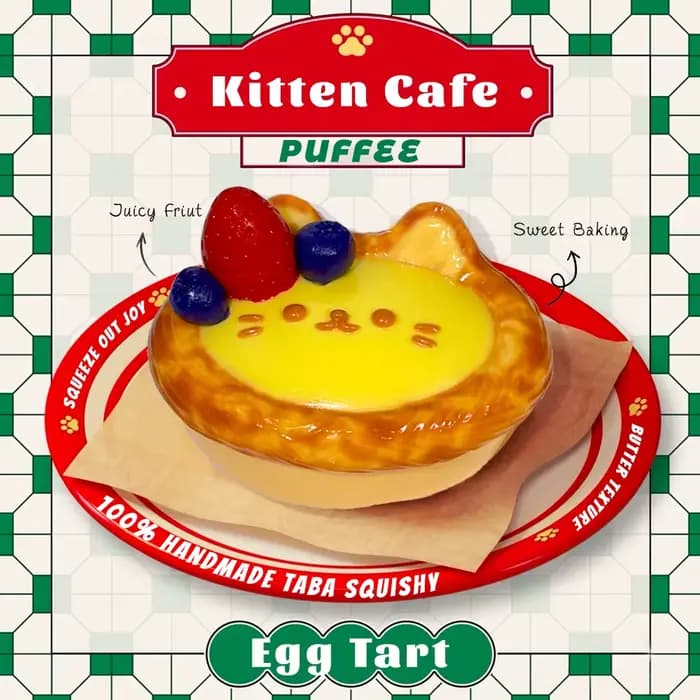 Jouet Squishy en Silicone de qualité alimentaire Kitten Cafe, Squishy Taba fait à la main, jouet à p