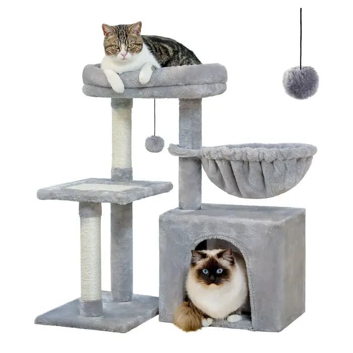 Arbre à chat Tour à chat pour chats d'intérieur Arbre d'activité pour chat 2 styles avec postes à gr