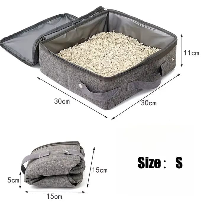 Bac à litière pliable portable pour chat – Toilettes de voyage étanches pour camping/supports | To