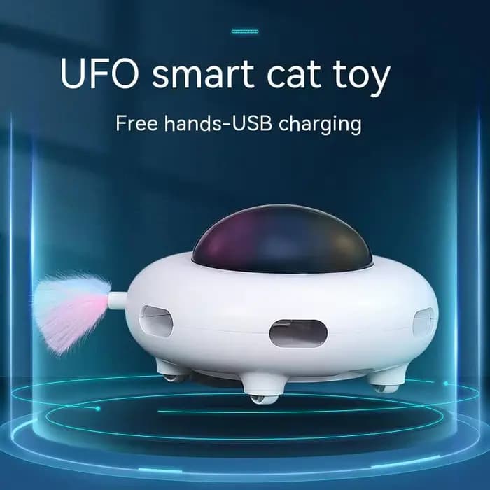 Jouet pour chat intelligent Teaser UFO plateau tournant pour animaux de compagnie attraper jouets d'