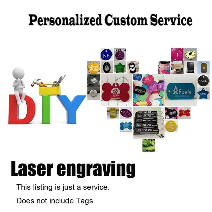 Personnalisez l'étiquette de chien de bricolage personnaliser le Service de gravure laser pour l'éti