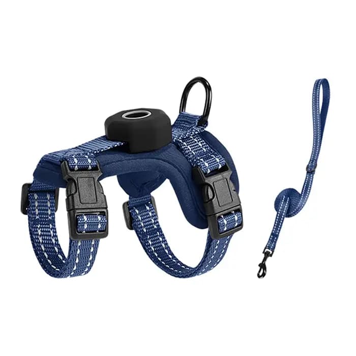 Harnais anti-évasion pour chat avec poche pour traceur GPS, gilet réfléchissant à dégagement rapide,