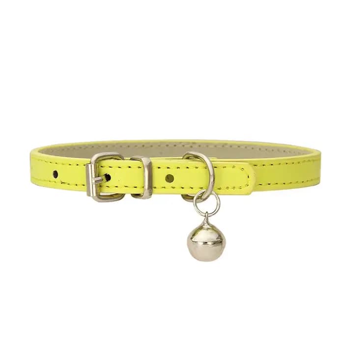 Collier pour chat mignon en similicuir solide réglable avec clochettes, produits pour chats, accesso