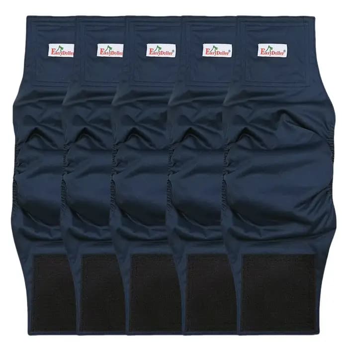 Couche lavable pour chien, 5 pièces, confortable et réglable, bande ventrale, pantalon pour pipi, an