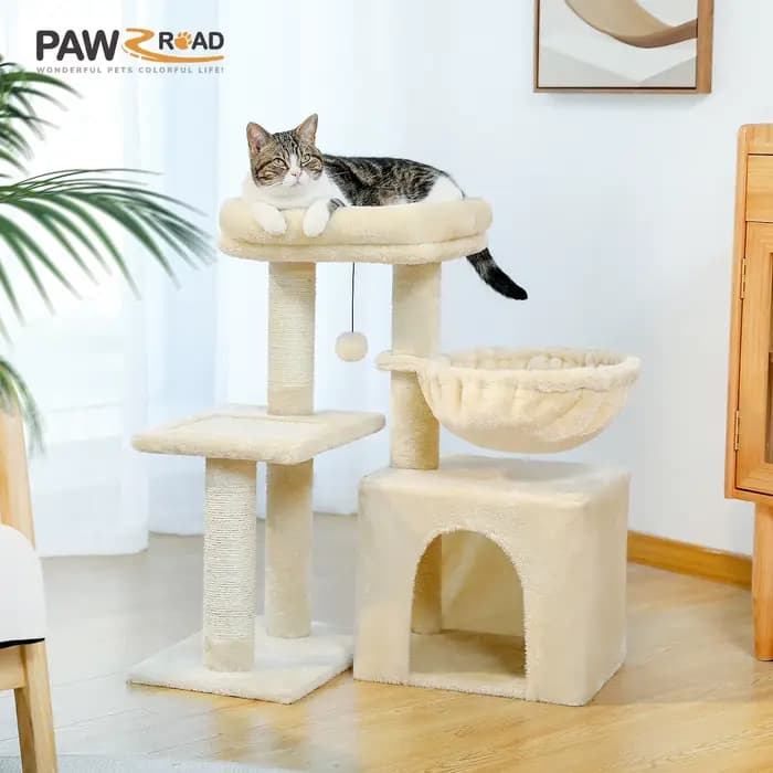 Arbre à chat Tour à chat pour chats d'intérieur Arbre d'activité pour chat 2 styles avec postes à gr