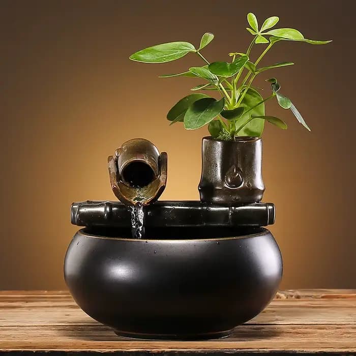 Fontaine à eau en céramique pour chat, décoration intérieure zen, abreuvoir de bureau pour chat, cas
