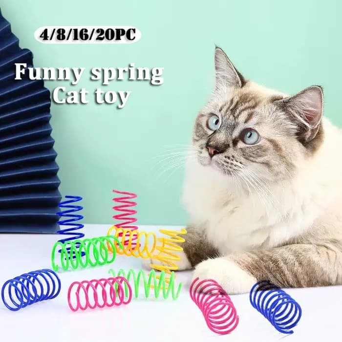 Jouet de printemps amusant pour chat, bobine colorée, ressorts en spirale, chasse d'interaction, jou