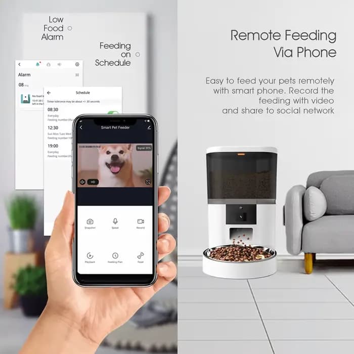 4L Double repas caméra APP automatique mangeoire pour animaux de compagnie temps pour animaux de com