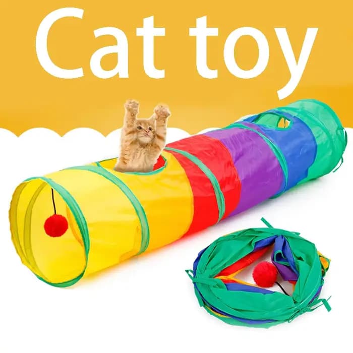 Tunnel pour chat, Tube pour animaux de compagnie, jouet de jeu pliable, intérieur et extérieur, joue