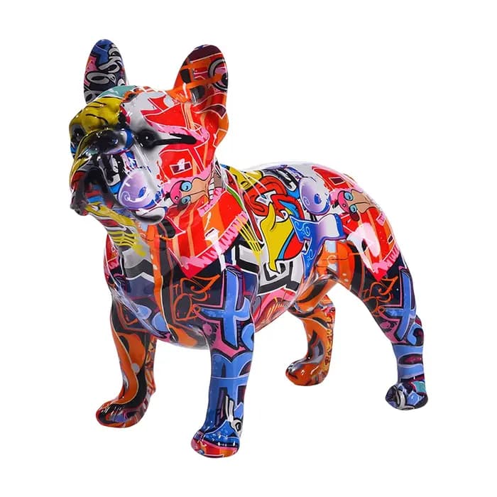 Statue de bouledogue français, Sculpture d'animal, décoration d'étagère pour la décoration de la mai