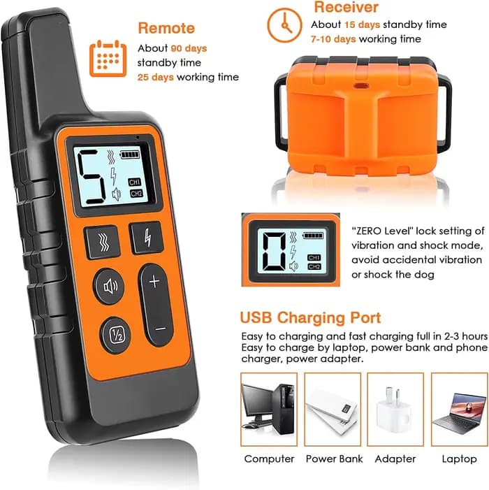 Collier Électrique d'Entraînement pour Chien, Étanche, avec Télécommande, Rechargeable, avec Son de