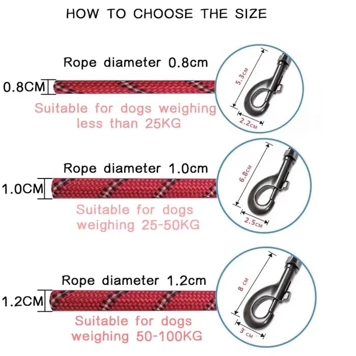 Laisse réfléchissante solide pour chien et animal de compagnie, 150/200/300cm, grande et petite lais