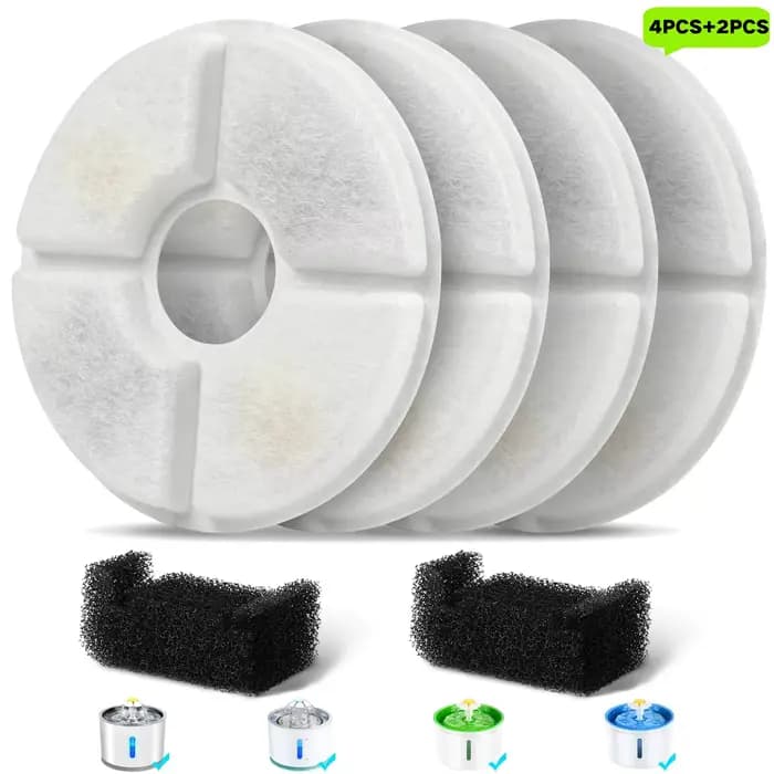 Remplacement du filtre de fontaine d'eau pour chat, ensemble de filtres à charbon ronds pour système