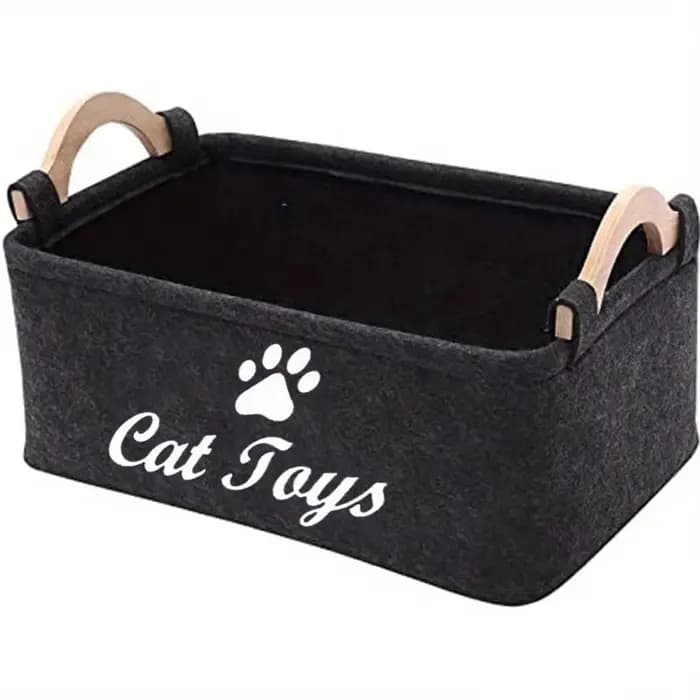Panier de rangement élégant en feutre pour jouets d'animaux de compagnie, organisateur Durable pour