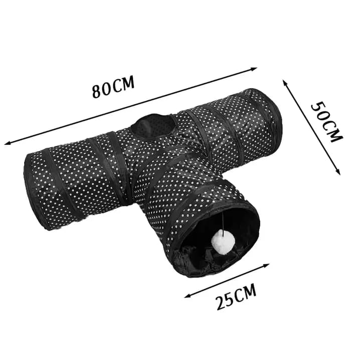 CAWAYI KENNEL Tunnel pour chat en forme de S trou pliable intérieur extérieur Tube Kitty Tunnel chat