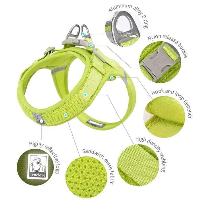 Truelove harnais pour animaux de compagnie pour chiens de petite et moyenne taille maille en Nylon r