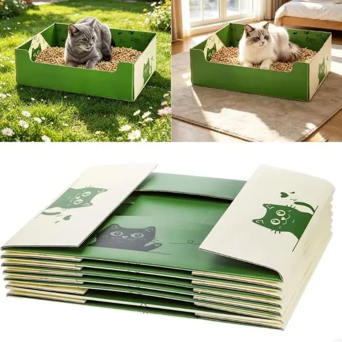 Bac à litière jetable pour chats, étanche, espace généreux, Surfaces lisses, bacs à litière portable