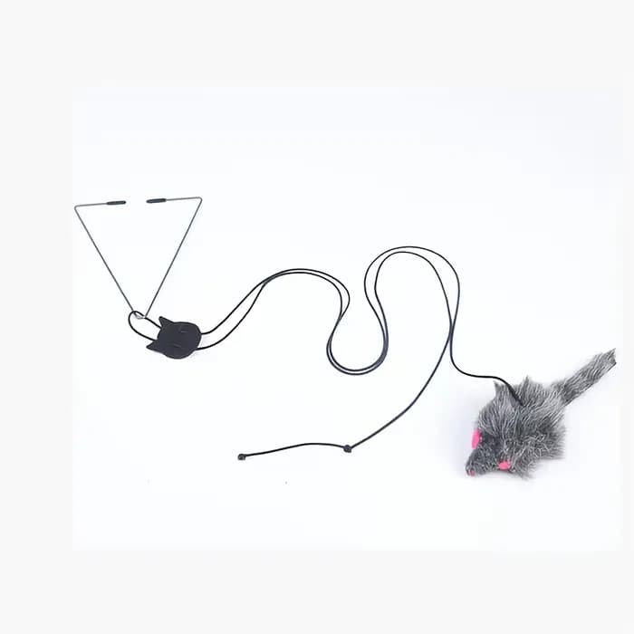 Jouet interactif suspendu à la porte pour chat, avec souris noire, entretoyez et exercez votre jouet