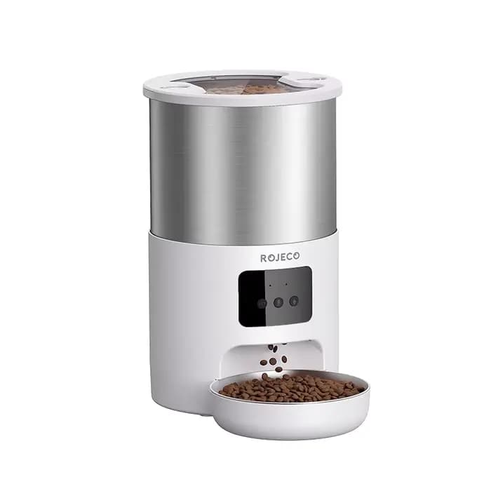 ROJECO acier inoxydable 4.5L mangeoire pour chats WiFi App télécommande enregistrement vocal distrib
