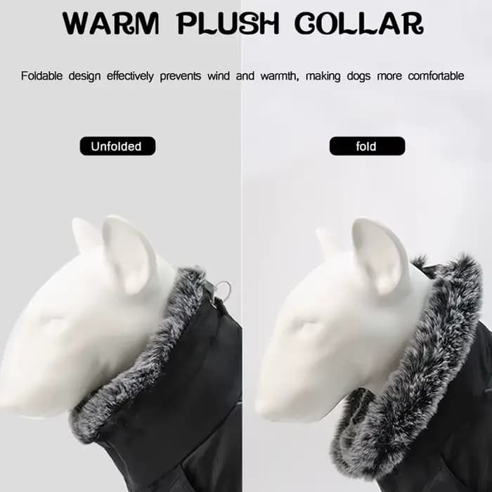 Manteau d'hiver imperméable pour grands chiens avec collier en fourrure SFP, vêtements chauds pour a