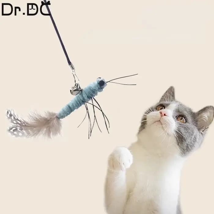 Dr.DC taquin chat bâton tête avec ou sans fil bâton libellule plume chat fournitures interactif amus