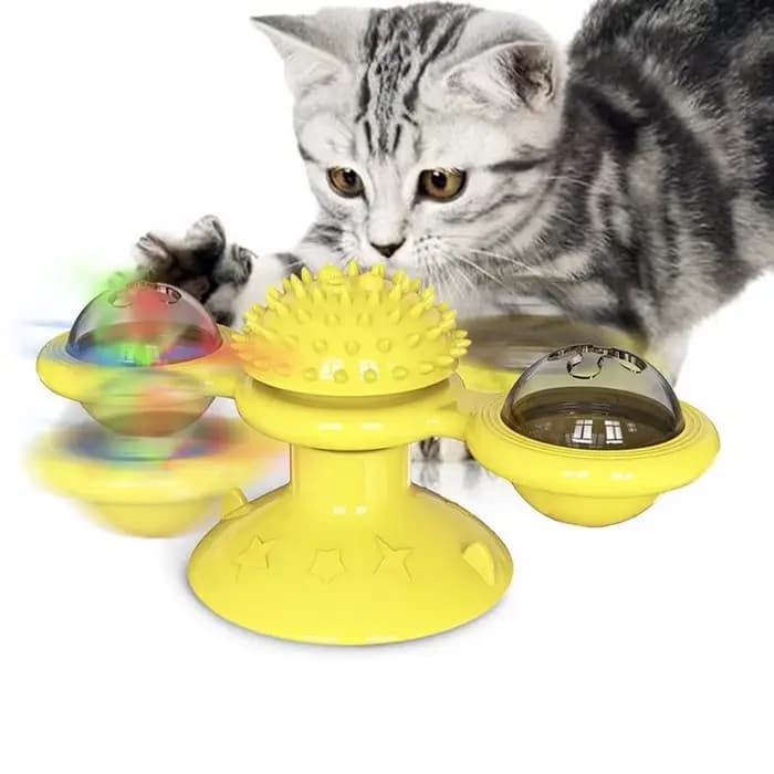 Moulin à vent pour chat, jouet interactif pour animaux de compagnie, Puzzle, jeu pour chat, plateau