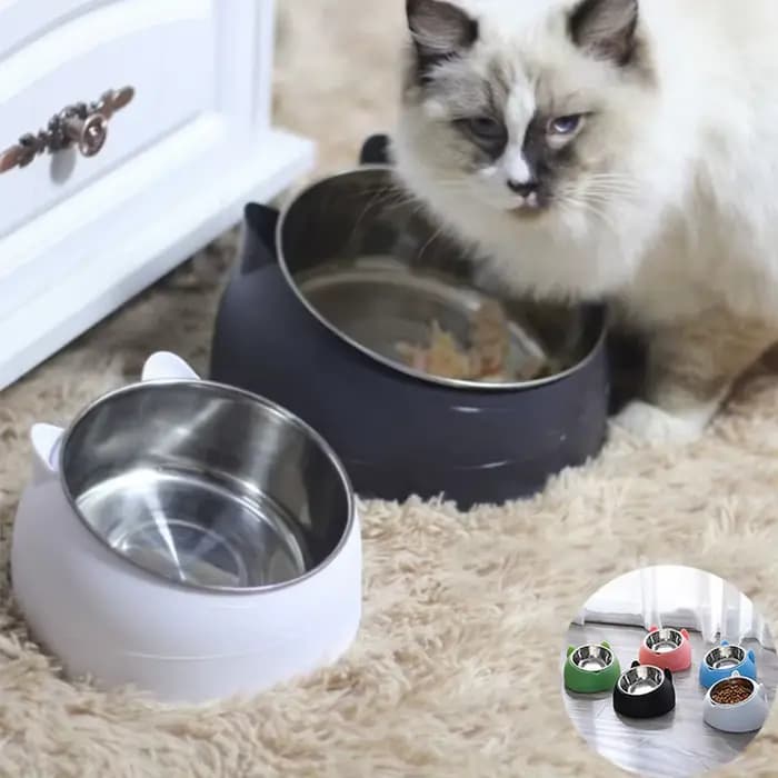 Bols en acier inoxydable pour chat, Base antidérapante, pour animaux de compagnie, chiot, chien, man