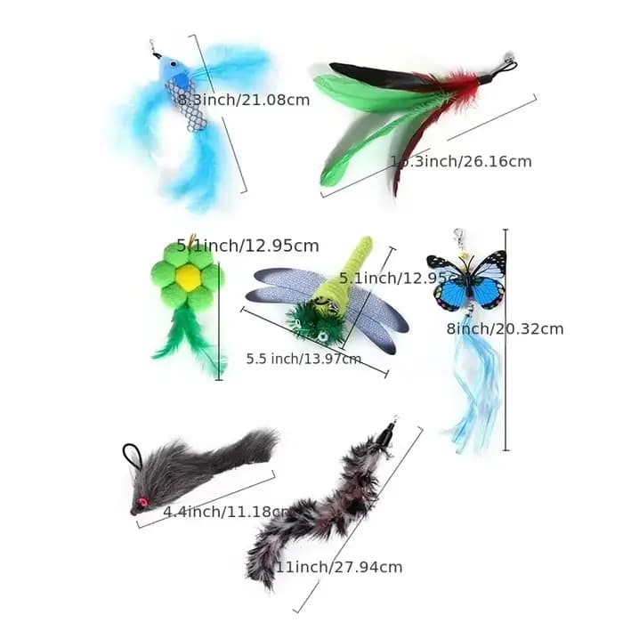Simulation d'oiseau interactif chat jouet ventouse plume oiseau avec cloche chat bâton jouet pour ch