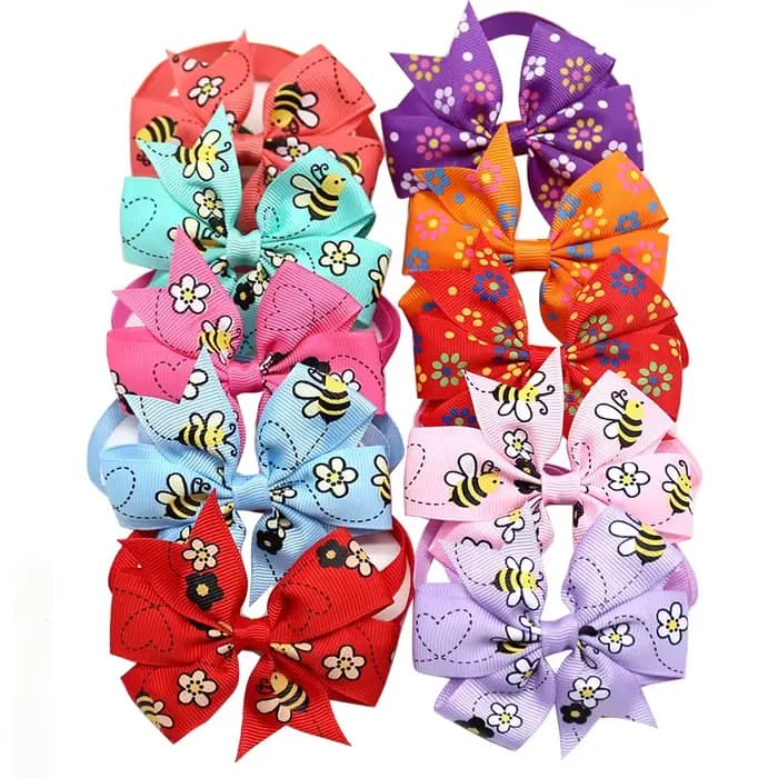 10 pièces été fournitures pour animaux de compagnie chien nœud papillon chien toilettage accessoires