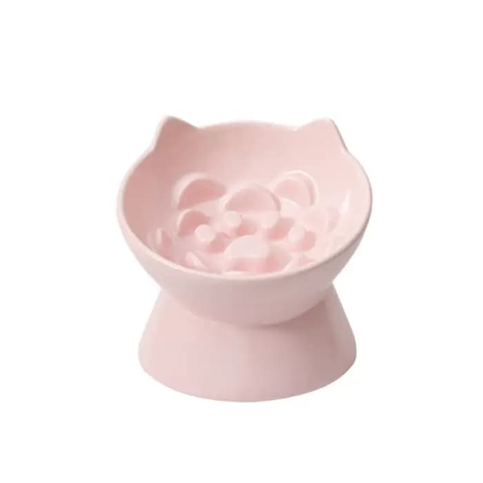 Bol de nourriture lente en céramique pour chat, mignon bassin d'alimentation pour chien à bouche inc