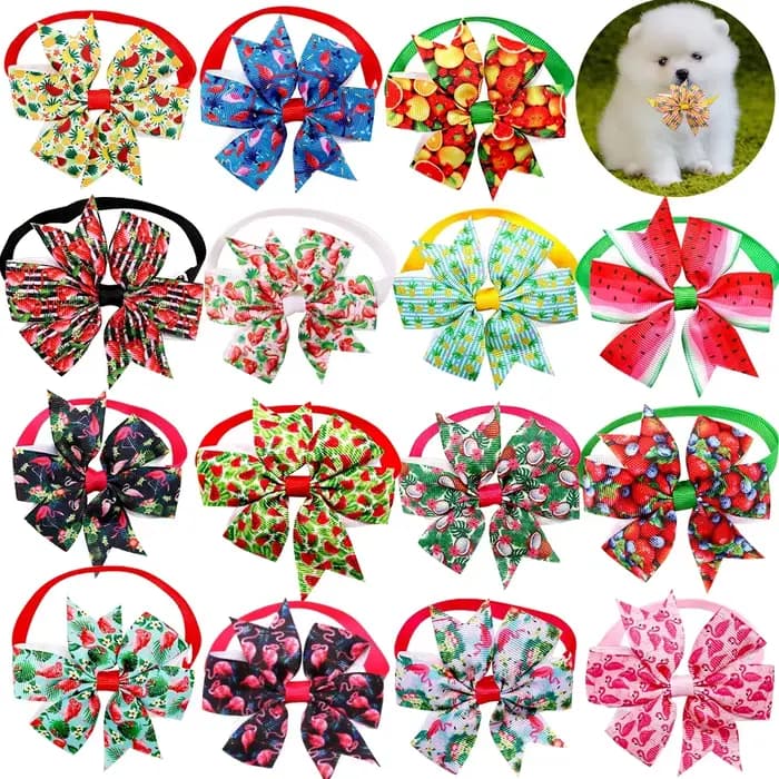 10 pièces été fournitures pour animaux de compagnie chien nœud papillon chien toilettage accessoires